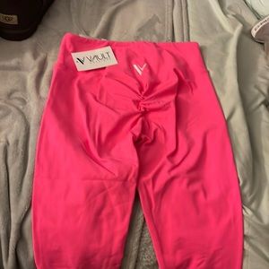 Full length hot pink leggings size s
